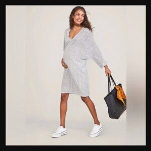 HATCH The Maley Dress, White/Black Microstripe, O/S